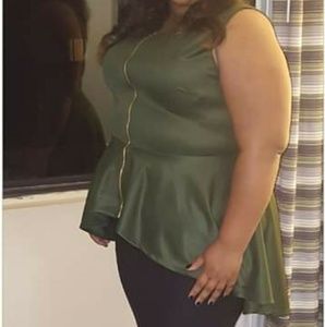 Green Hi-Lo Top Size 3x